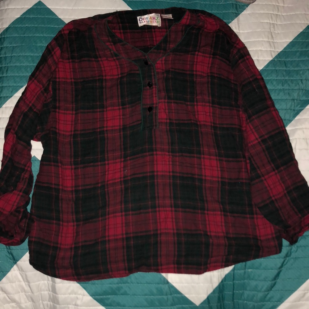 Plaid sleepwear top